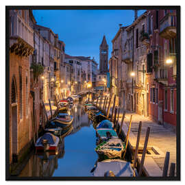 Gerahmter Kunstdruck Abendliche Stimmung in den Gassen von Venedig