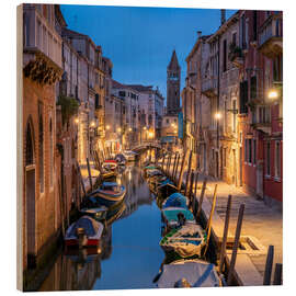 Holzbild Abendliche Stimmung in den Gassen von Venedig