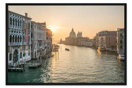Gerahmter Kunstdruck Canal Grande bei Sonnenaufgang