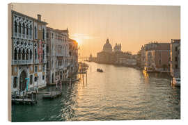 Holzbild Canal Grande bei Sonnenaufgang