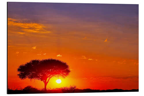 Tableau en aluminium Lever du soleil en Namibie