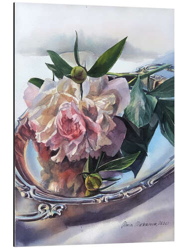 Stampa su alluminio Still life with a peony