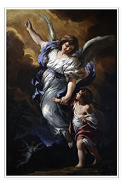 Print  The Guardian angel - Pietro da Cortona