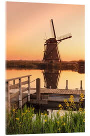 Acrylic print Windmill at sunrise, Holland