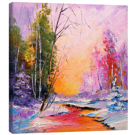 Canvas print Bright winter sunset