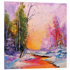 Foam board print Bright winter sunset