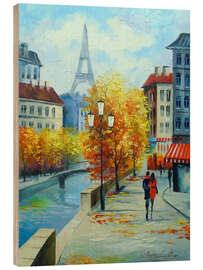 Wood print Autumn in the streets of Paris