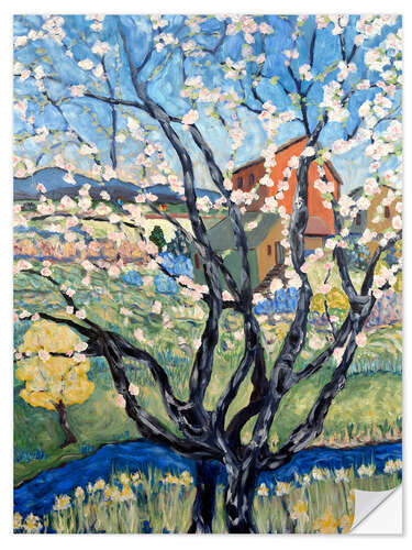 Selvklebende plakat Cherry Tree View