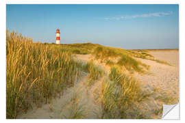 Wandsticker Sommermorgen am Leuchturm auf Sylt