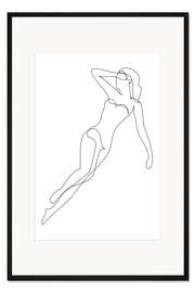 Gerahmter Kunstdruck Frau in Badebekleidung