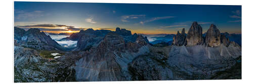 Hartschaumbild Sonnenaufgang in den Dolomiten