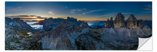 Sticker mural Lever du soleil dans les Dolomites