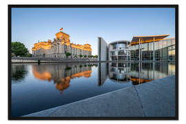 Gerahmter Kunstdruck Reichstag und Paul-Löbe-Haus in Berlin