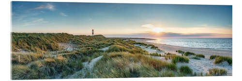 Acrylic print Sunset on the North Sea beach on Sylt