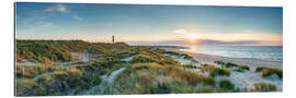 Tableau en plexi-alu Coucher de soleil sur une plage de la mer du Nord à Sylt