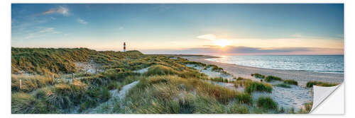 Wandsticker Sonnenuntergang am Nordseestrand auf Sylt