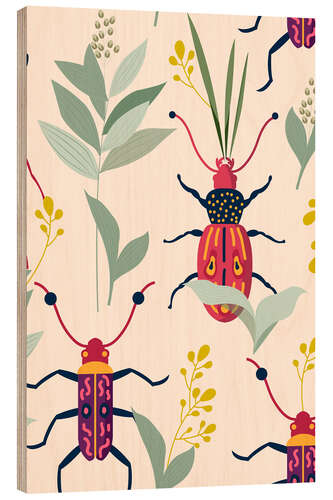 Tableau en bois Insectes d’été