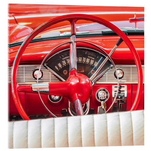 Acrylglasbild Der rote amerikanische Oldtimer