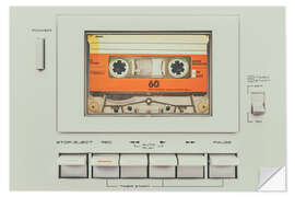 Selvklebende plakat The vintage audio cassette player