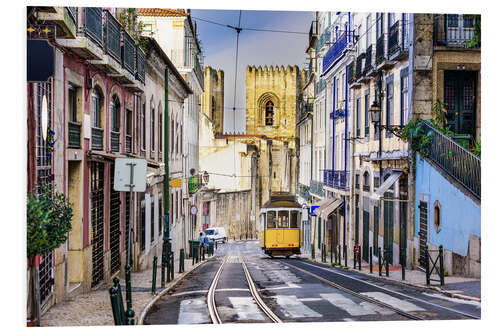 PVC print Tram in front of the Catedral Sé Patriarcal, Lisbon