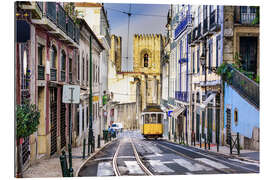 Quadro em plexi-alumínio Eléctrico em frente à Catedral Sé Patriarcal, Lisboa