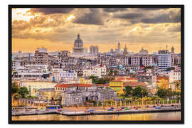 Gerahmter Kunstdruck Skyline von Havanna