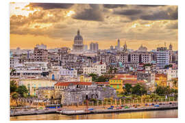 Foam board print Havana skyline