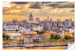 Selvklebende plakat Havana skyline