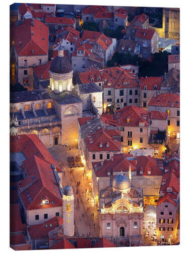 Canvas print Luza Square and Cathedral of the Assumption in Dubrovnik, Croatia