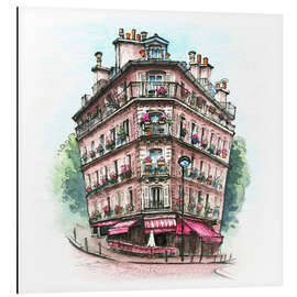 Magnettafel Haus mit Café in Paris