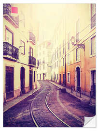 Selvklebende plakat Lisbon's alleys, Portugal