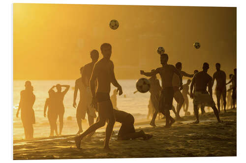 Tableau en PVC Jouer au football sur la plage