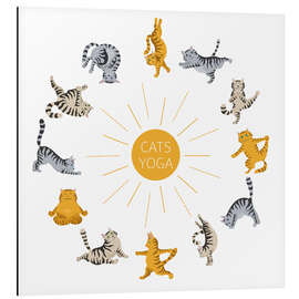 Magnettafel Yoga Katzen I