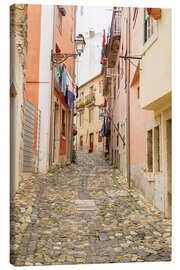 Lienzo  Calles estrechas en el casco antiguo de Lisboa