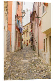 Foam board print Narrow streets in the old town of Lisbon