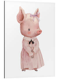 Magnettafel Schweinchen im rosa Kleid