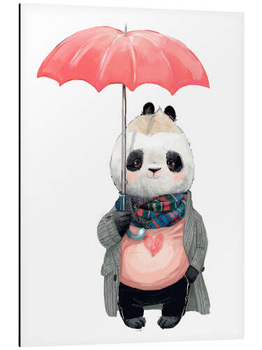 Aluminium print Panda Bear with Parasol