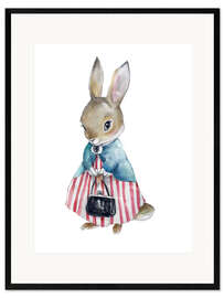 Framed art print Rabbit lady