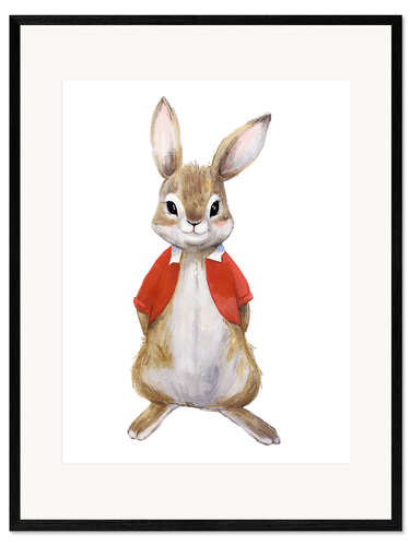 Framed art print Bunny in a Sunday shirt