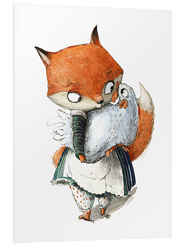 Foam board print Fox with chicken