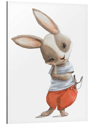 Tableau en aluminium Cheeky bunny boy