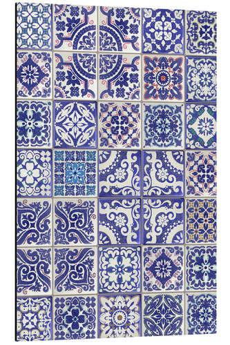 Aluminium print Delft blue tile decor