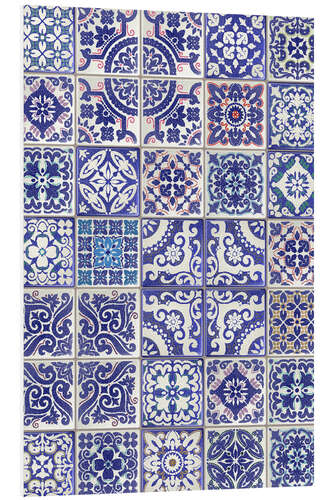 Foam board print Delft blue tile decor