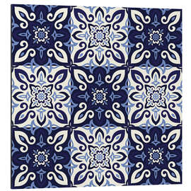 Magnettafel Muster im Delfter Blau Stil