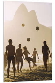 Magnettafel Beach Fußball im Sonnenuntergang