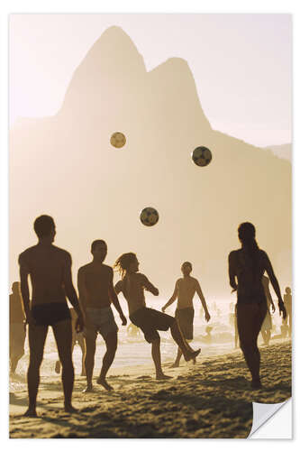 Wall sticker Beach soccer in the sunset