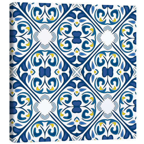 Canvas print Floral azulejo decor