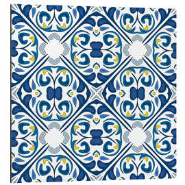 Magnettafel Florales Azulejo Dekor