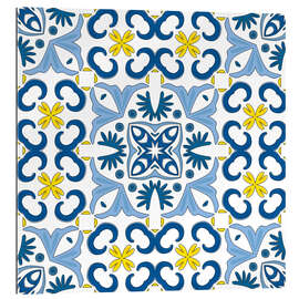 Gallery print Azulejo pattern blue-yellow