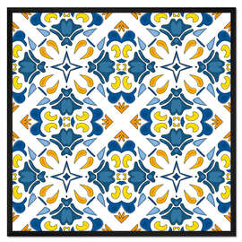 Gerahmter Kunstdruck Sommerliches Azulejo Dekor